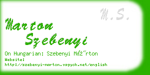 marton szebenyi business card